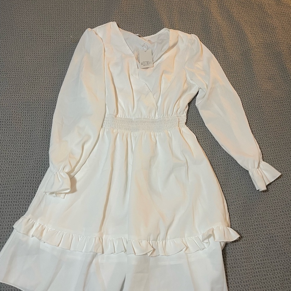 Chic Asymmetrical White Dress